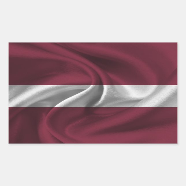 Adesivo Retangular Bandeira da Letônia (Frente)