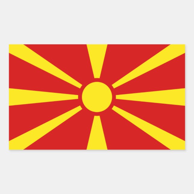 Adesivo Retangular Bandeira da Macedônia (Frente)