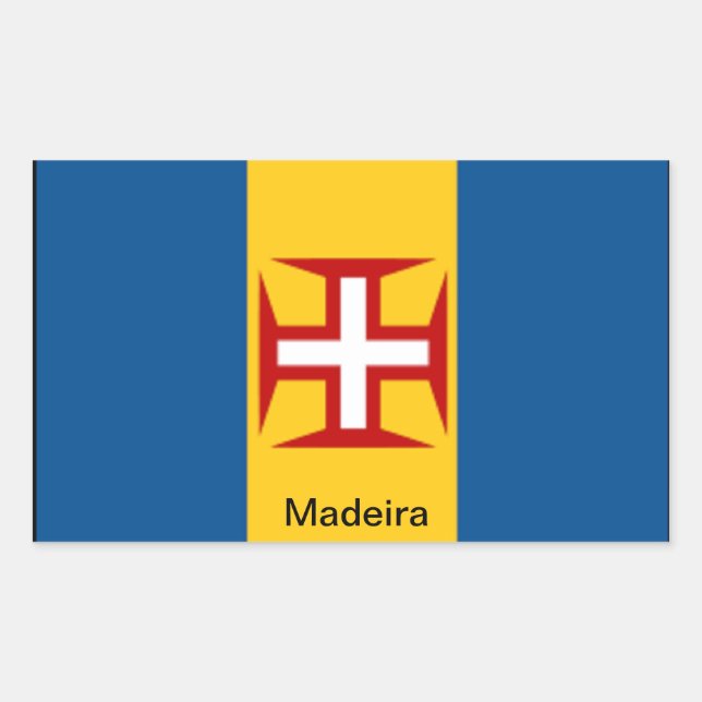 Adesivo Retangular Bandeira da Madeira (Frente)