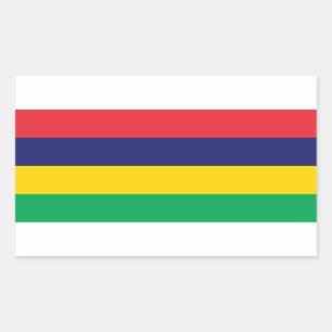 Adesivo Retangular Bandeira da Maurícia