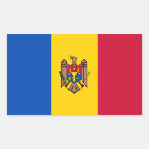 Adesivo Retangular Bandeira da Moldávia