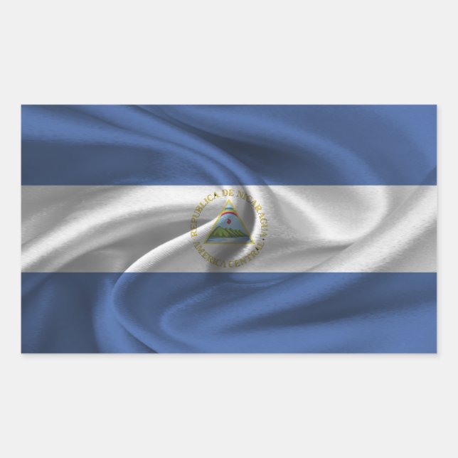 Adesivo Retangular Bandeira da Nicarágua (Frente)