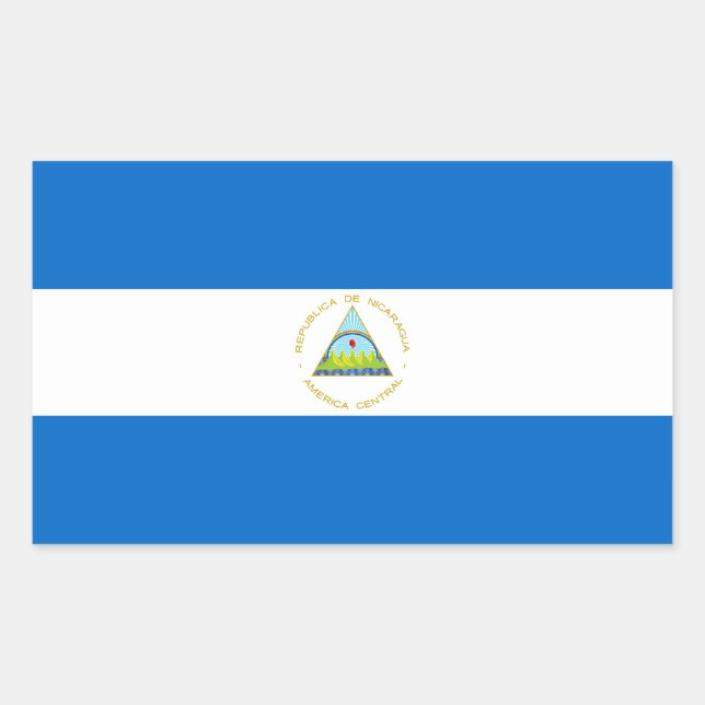 Adesivo Retangular Bandeira da Nicarágua (Frente)