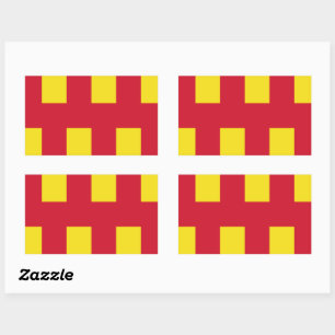 Adesivo Retangular Bandeira da Northumberland Square Sticker