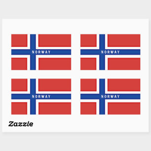 Adesivo Retangular Bandeira da Noruega