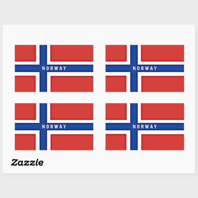 Adesivo Retangular Bandeira da Noruega (Folha)
