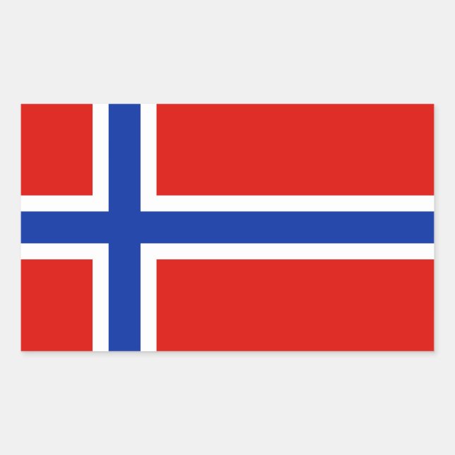 Adesivo Retangular Bandeira da Noruega (Frente)