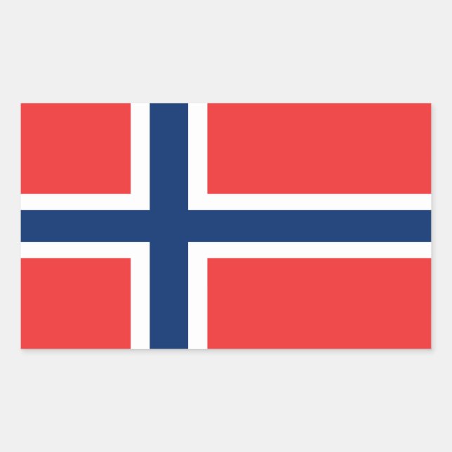 Adesivo Retangular Bandeira da Noruega (Frente)