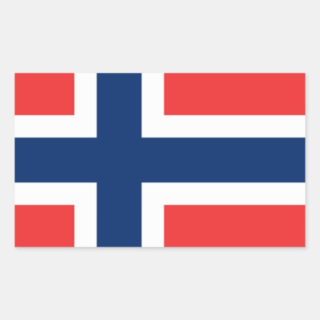 Adesivo Retangular Bandeira da Noruega - Escandinávia (Frente)