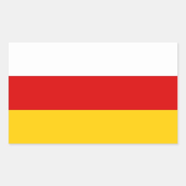 Adesivo Retangular Bandeira da Ossétia do Sul (Frente)