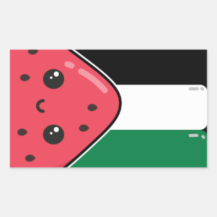 Adesivo Retangular Bandeira da Palestina Cura com Palestina Livre de 