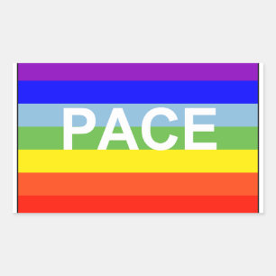 Adesivo Retangular Bandeira da paz do arco-íris