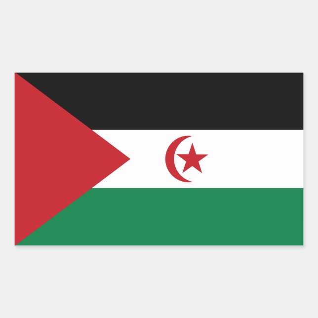 Adesivo Retangular Bandeira da República Árabe Saharaui Democrática (Frente)