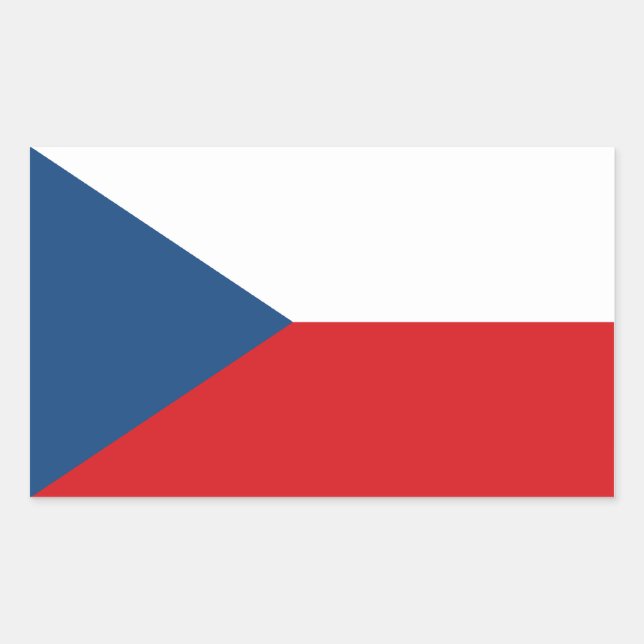 Adesivo Retangular Bandeira da República Checa (Frente)