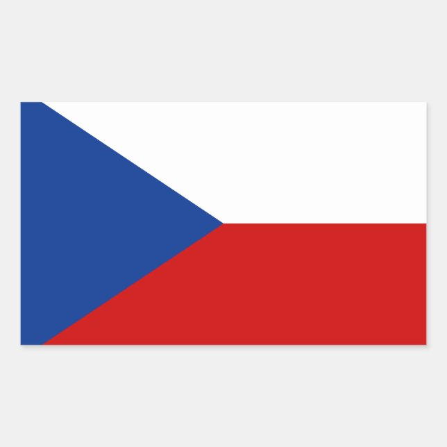 Adesivo Retangular Bandeira da República Checa (Frente)
