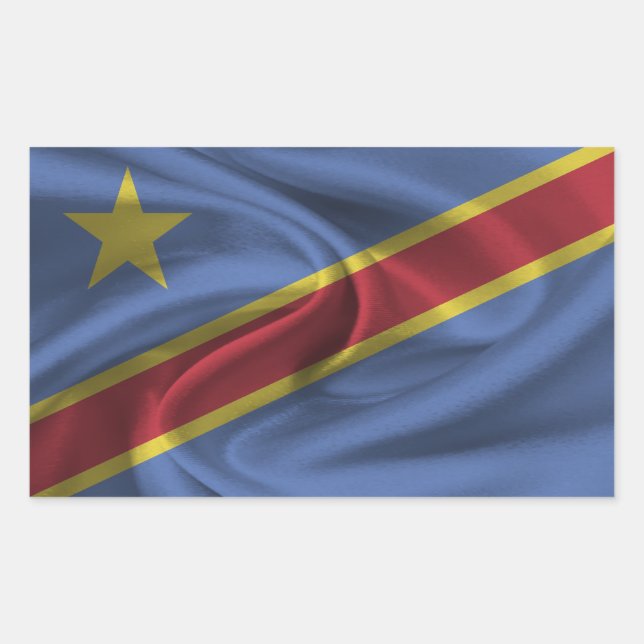 Adesivo Retangular Bandeira da República Democrática do Congo (Frente)