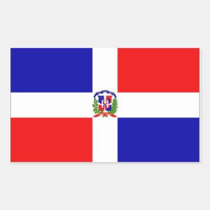 Adesivo Retangular Bandeira da República Dominicana