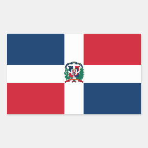 Adesivo Retangular Bandeira da República Dominicana