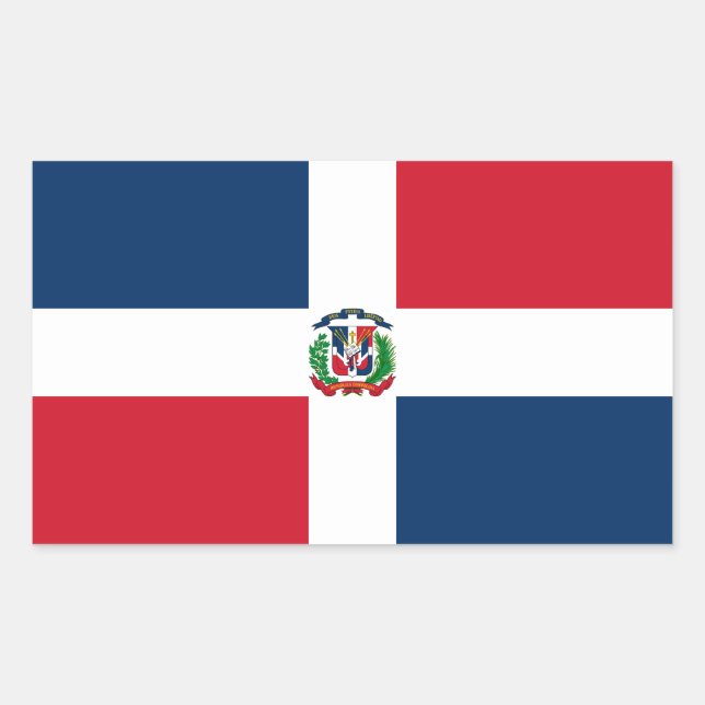 Adesivo Retangular Bandeira da República Dominicana (Frente)
