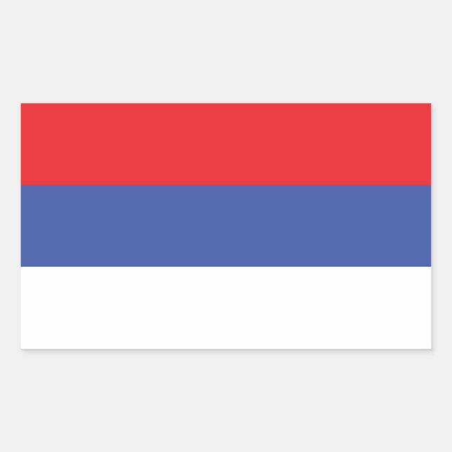 Adesivo Retangular Bandeira da República Sérvia (Frente)
