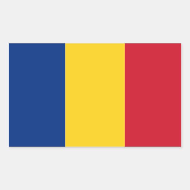 Adesivo Retangular Bandeira da Romênia (Frente)