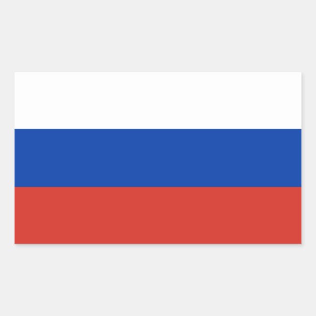 Adesivo Retangular Bandeira da Rússia (Frente)