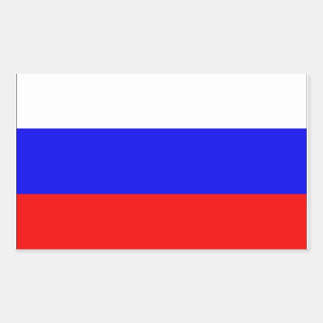 Adesivo Retangular Bandeira da Rússia (Frente)