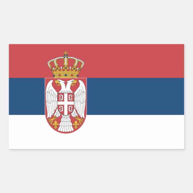 Adesivo Retangular Bandeira da Sérvia (Frente)