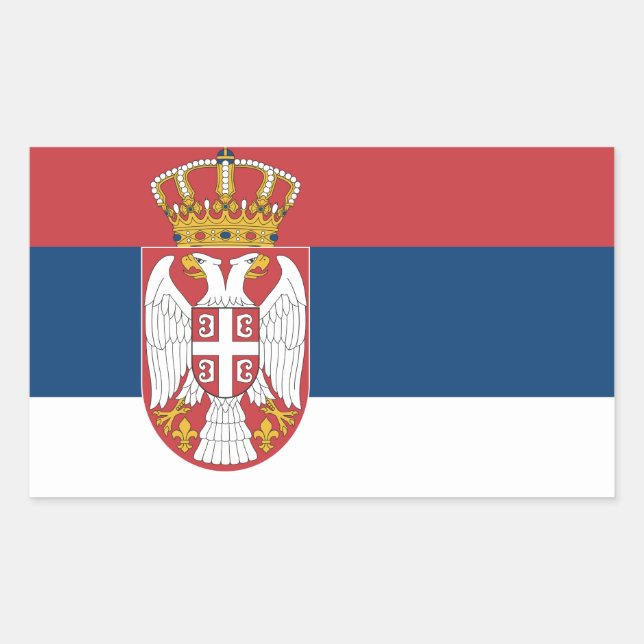 Adesivo Retangular Bandeira da Sérvia (Frente)