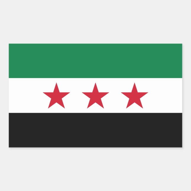 Adesivo Retangular Bandeira da Síria (Frente)