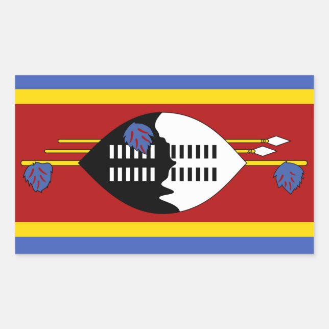 Adesivo Retangular Bandeira da Suazilândia (Frente)
