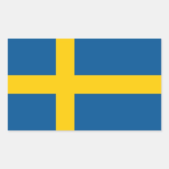 Adesivo Retangular Bandeira da Suécia (Frente)