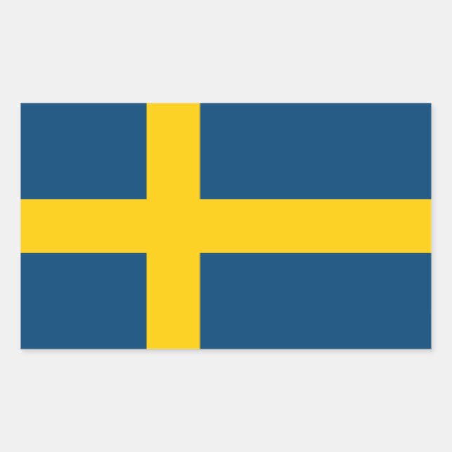 Adesivo Retangular Bandeira da Suecia (Frente)
