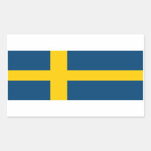 Adesivo Retangular Bandeira da Suecia
