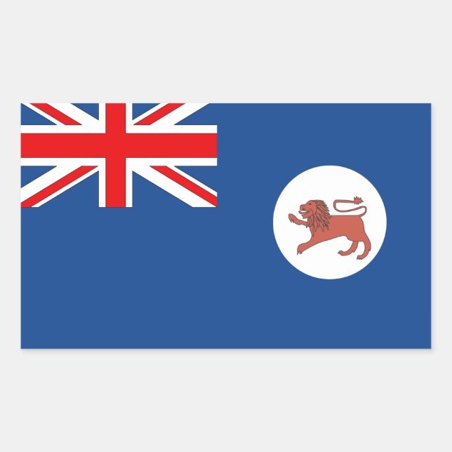 Adesivo Retangular Bandeira da Tasmânia Australiana (Frente)