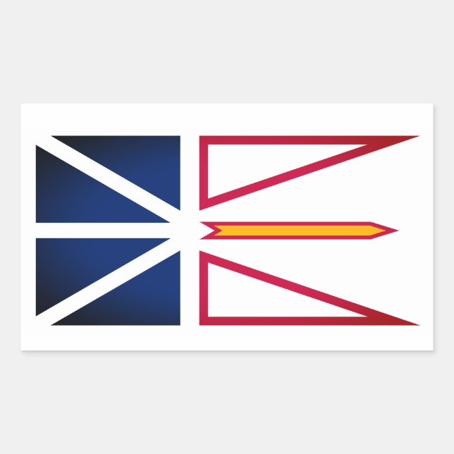 Adesivo Retangular Bandeira da Terra Nova e Labrador (vertical) (Frente)