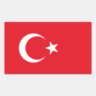 Adesivo Retangular Bandeira da Turquia