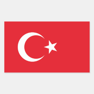 Adesivo Retangular Bandeira da Turquia