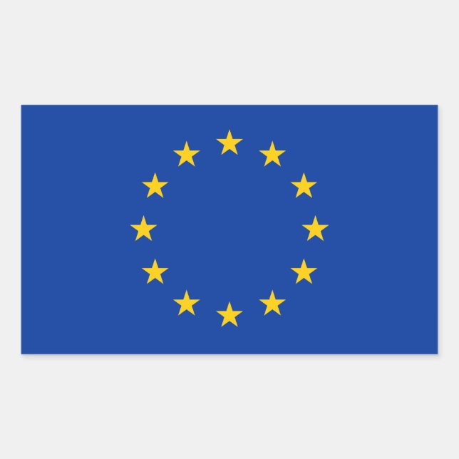 Adesivo Retangular Bandeira da União Europeia (Frente)