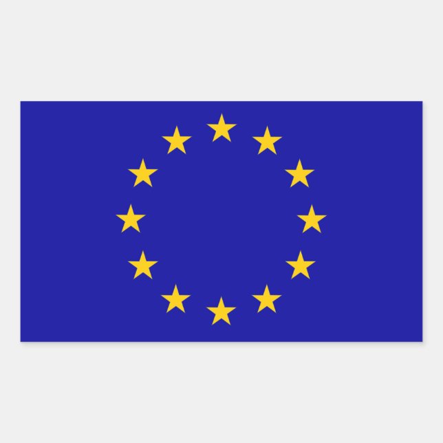 Adesivo Retangular Bandeira da União Europeia (Frente)