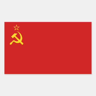 Adesivo Retangular Bandeira da União Soviética URSS Comunista Foice e