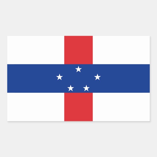 Adesivo Retangular Bandeira das Antilhas Neerlandesas (Frente)