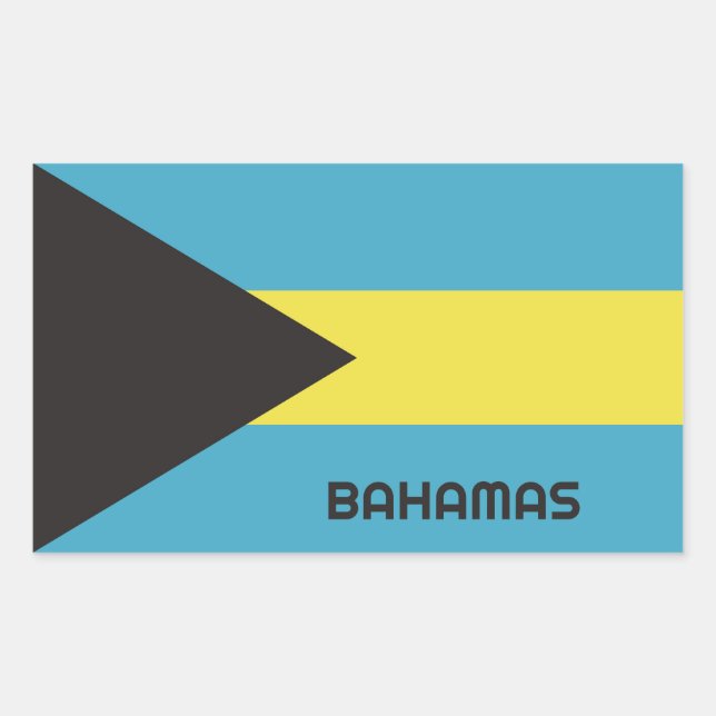 Adesivo Retangular Bandeira das Bahamas (Frente)