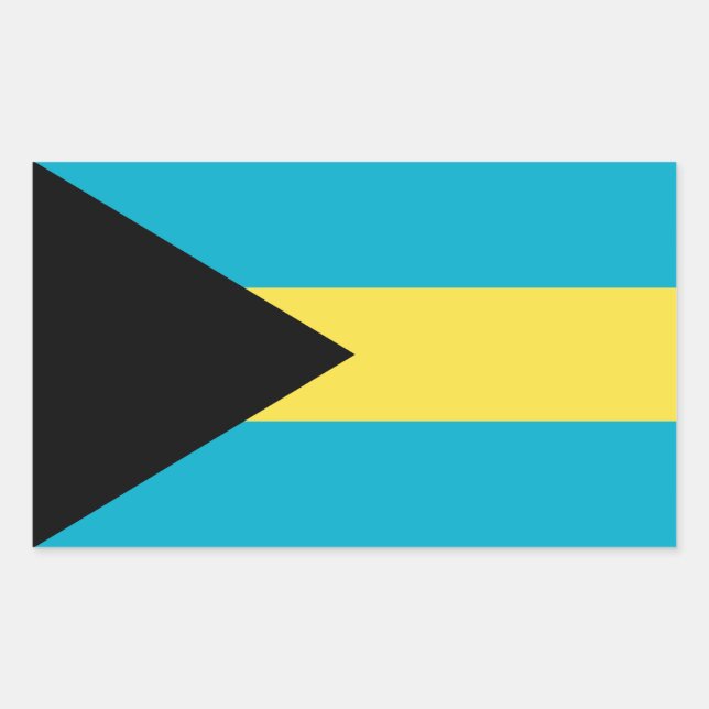 Adesivo Retangular Bandeira das Bahamas (Frente)