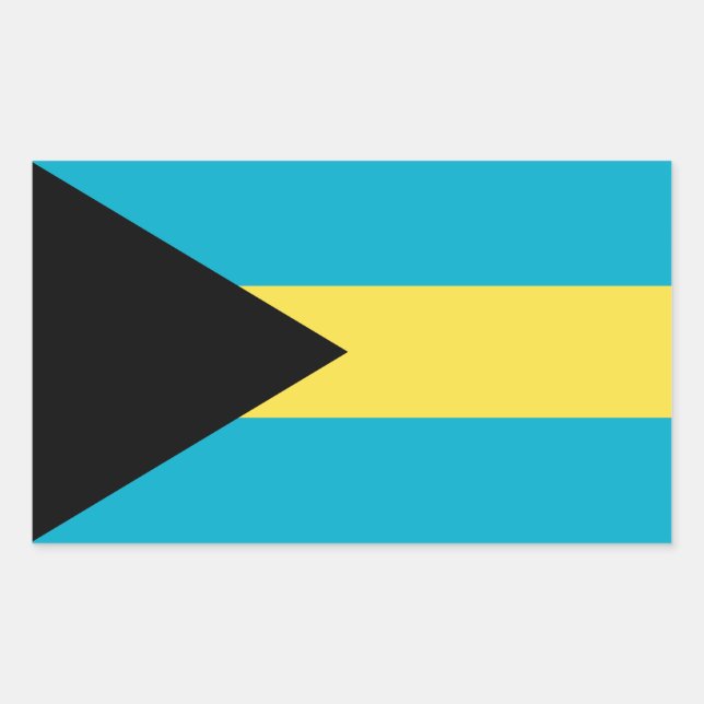 Adesivo Retangular Bandeira das Bahamas (Frente)