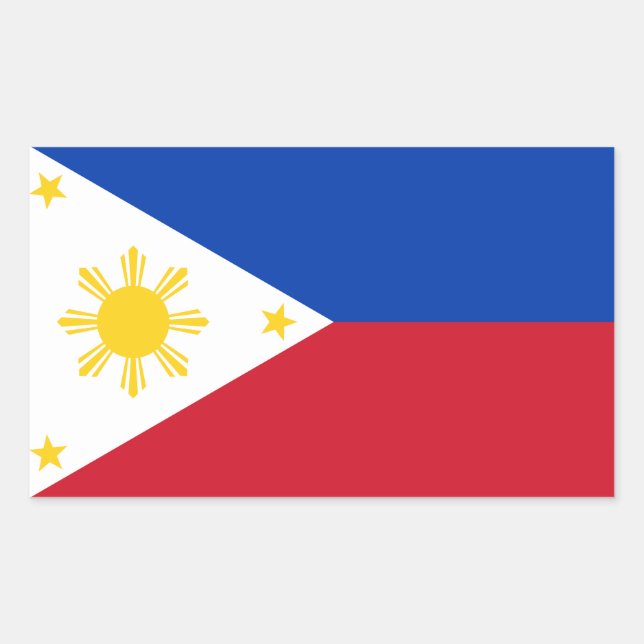 Adesivo Retangular Bandeira das Filipinas Bandeira Filipina (Frente)