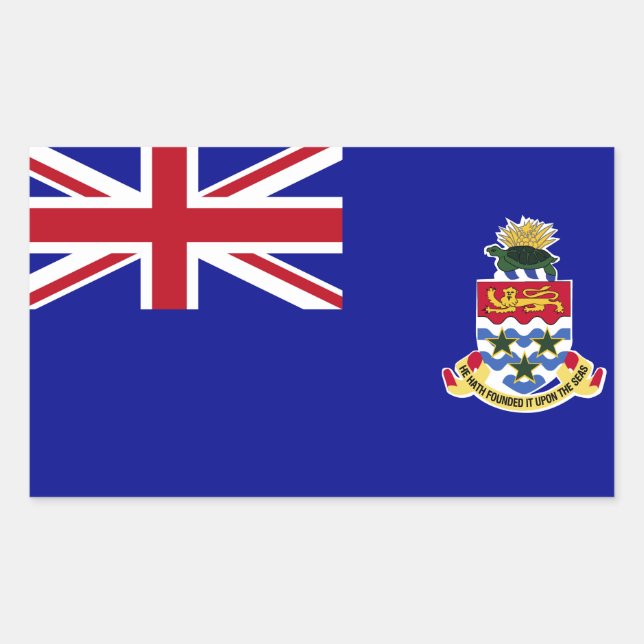 Adesivo Retangular Bandeira das Ilhas Cayman (Frente)