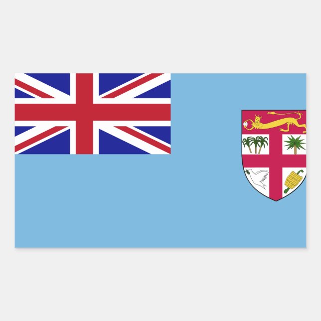 Adesivo Retangular Bandeira das Ilhas Fiji (Frente)