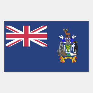 Adesivo Retangular Bandeira das Ilhas Geórgias do Sul e Sandwich do S