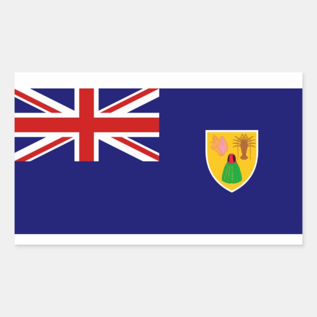 Adesivo Retangular Bandeira das Ilhas Turcas e Caicos (Frente)